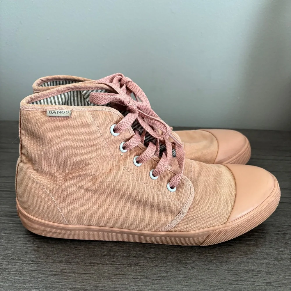 Bangs Canvas Blush Pink High Top Sneakers Womens Size‎ 10 Barely Worn